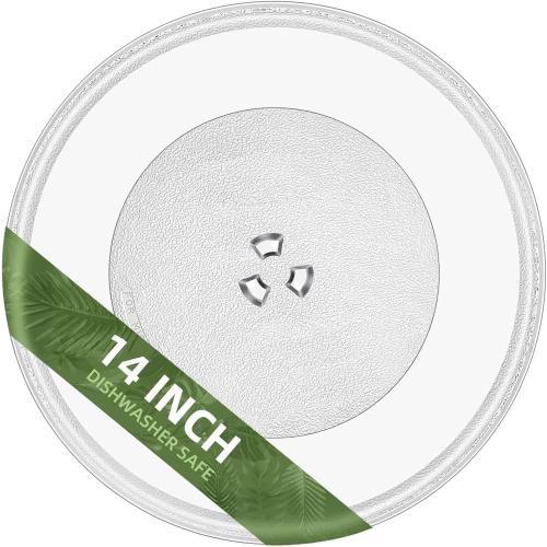 14 Microwave Glass Plate for LG Microwave Plate MJS47373304, 14 Inch Microwave Glass Turntable for Panasonic F0601CD00BP A06014000AP