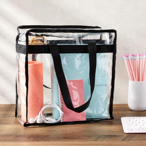 2Pack...Juvale Clear Stadium Approved Bags - 12x6x12 Large Transparent Tote Bags with Zippers and Handles