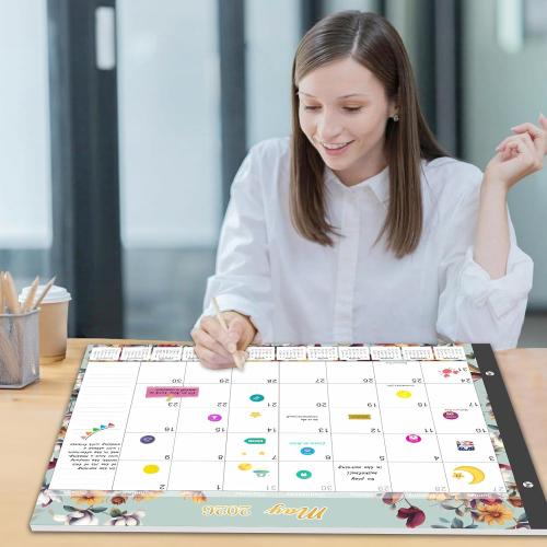 Gannyfer Desk Calendar 2026 - 18 Month Large Desk Calendar 2026-2027, Use January 2026 to June 2027, 22 x 17 Desktop Pad Calendar, Office Supplies Perfect for Planning and Organizing In Your Home, School or Office(6 Stickers Included)