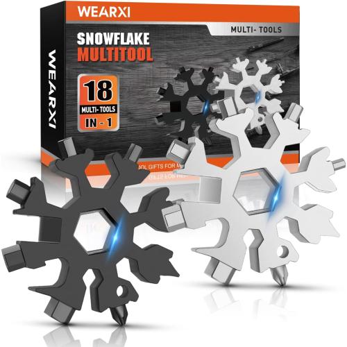 Father Day Gifts for Men, Gifts for Men 18 in 1 Snowflake Multitool, Birthday Gift for Boyfriend, Mens Gift for Dad/Him/Husband, Dad Gifts Cool Gadgets, Camping Accessories