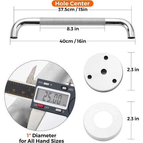 Grab Bars for Shower, 2 Pack 16-Inch Anti Slip Shower Handles for Elderly, Safety Shower Grab Bar, Stainless Steel Handicap Grab Bars for Bathroom (Polished Nickel 1 Diameter)