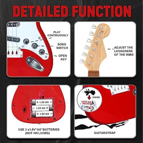 26 Inch Guitar Toy for Kids,Portable Guitar Toy Musical Instrument Toy, Educational Learning Musical Instrument Toy for Ages 3-12 Children Birthday Present for Beginner Children Boys Girls (Little Damaged; see the picture)