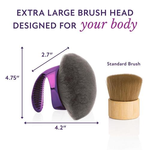 Westmore Beauty Blend & Blur XL Kabuki Leg & Body Makeup Brush - Purple | Full body coverage perfector, self tanner blending brush, vegan ultra-soft dense bristles, for all skin types