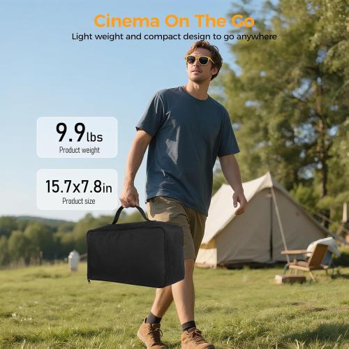 Outdoor Projector Screen with Stand: VOOPVOR 120 inch Portable Projector Screen Indoor - Upgraded Movie Screen 16:9 4K HD - Wrinkle-Free Lightweight Projection Screen with Carry Bag for Backyard Night