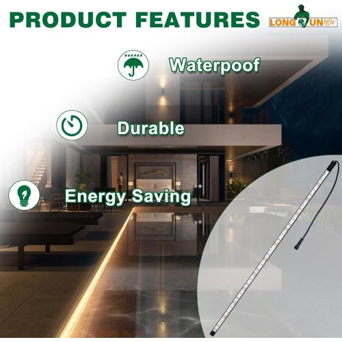 Gepas LONGRUNNEW Replacement 11.8'' LED Light Strip Color Changing for Waterfall Spillway Pool Fountain with Adapter, Remote Control Designed