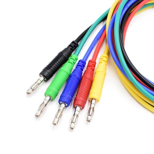 2  piece 14AWG Heavy Duty Test Leads 4mm Banana Plugs to Alligator Clips Flexible Cable Wire Set for Multimeter Electrical Testing 5 Colors 3 Feet