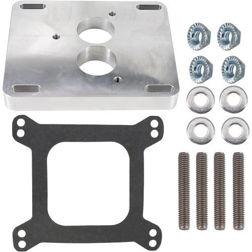 Intake manifold adapter Replace for TBI 5.7 350 adapts a small block 1.75 bore throttle body injection 1 thick Fits Pattern 4-barrel Manifold Alloy Durable