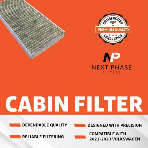 Carbon Cabin Air Filter, Compatible with 2021-2025 Volkswagen ID.4 Electric, 2022-25 Audi Q4 E-Tron models, 2025 VW ID Buzz, Replaces O.E. 1EA819669