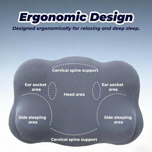 Cloud Pillow - Ergonomic Memory Foam Pillow with Cervical Support for Side Sleeper & Neck Pain Relief, Adjustable Contour Cooling Pillow for Adults, Back and Stomach Sleepers Alignment Support