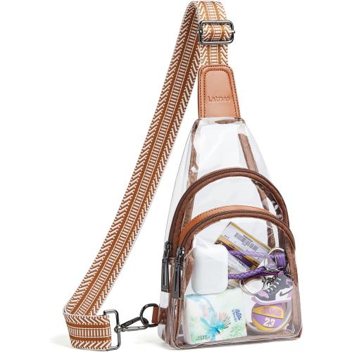 Clear bags Stadium Approved Crossbody Sling Bag Fanny Pack Backpack Purses for Women Men Belt bag for stadium events