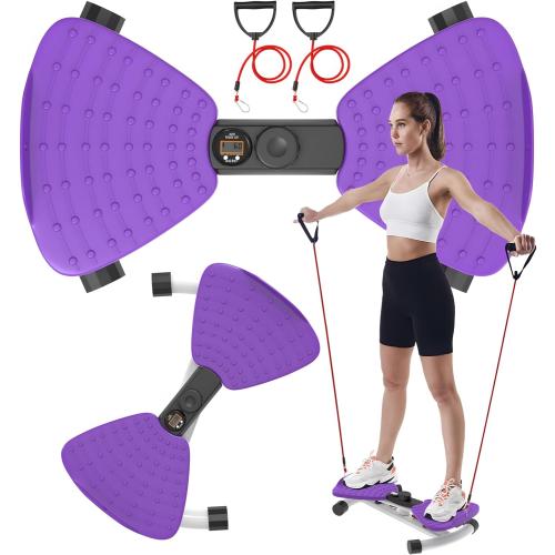renZEC Waist Twister Machine, Adjustable Exercise Twist Board for Women Men, Noiseless Ab Twister for Home Gym Equipment, 330 lbs Capacity | Track Time, Reps, Calories with Digital Display