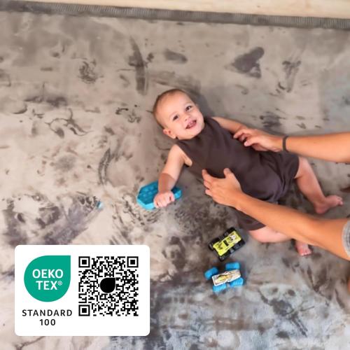 Hakuna Matte CloudSoft Baby Play Mat for Floor 60 x 80 Dark Gray – Coral Velvet Memory Foam Rug for Crawling & Cozy Play – Non-Slip, Water-Resistant, Easy-Care Tummy Time Mat, Playmat for Playpen