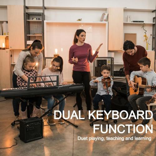 88 Key Piano Keyboard, Semi Weighted Electronic Digital Piano with Music Stand, Power Supply, Sustain Pedal, Bluetooth, Stand, MIDI, for Beginner Professional at Home, Stage (Missing parts charge and bag)