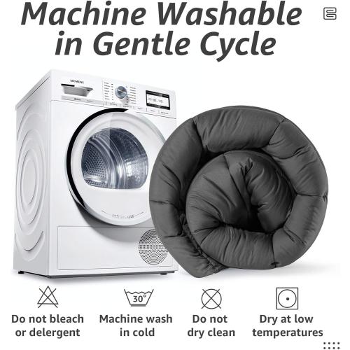 Comforter, All Season Down Alternative Duvet Insert, Winter Warm Quilted Bed Comforter,Machine Washable, Dark Grey,