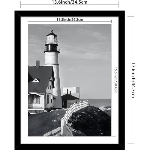 Picrit 14x18 Picture Frame 3 Pack, Black Poster Frame, Display Poster 12 x 16 with Mat or 14 x 18 without Mat for Horizontal or Vertical Wall Mounting