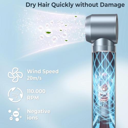 Hair Dryer Brush, Blow Dryer Brush with attachments 110000 RPM Curly Twist 6 in 1 Multistyler, Professional Ionic Hair Styling Tool, Left&Right Auto Air Curler, Volumizer with its Compact Size Whether