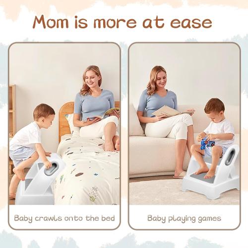 Color Grey Foldable Two Step Stool for Toddlers,Kids stools for Bathroom,Non-Slip with Handles Kids Step Stool for Bathroom Sink,Toilet Bedroom,Potty Training,Kitchen (Gray)