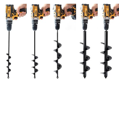 VASGOR Set of 5 Auger Drill Bit for Planting (1.6x16, 2x16, 2.6x16, 3x16, 3.5x16) - Easy Planter Garden Auger - Bulb & Bedding Plant Augers - Post Hole Digger for 3/8” Hex Drive Drill