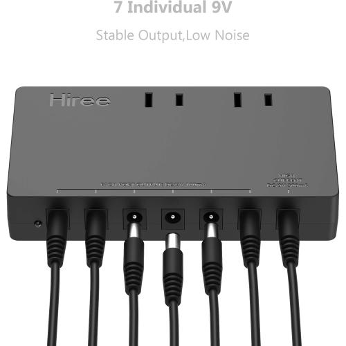 Guitar Pedal Power Supply 7 DC Output for 9V Effect Pedal Board with 2 AC Outlets for Charging Speaker, Musical Instruments