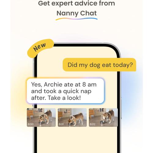 Furbo 360° Dog Camera - Unlock with Paid Plan: Home Security & Dog Safety Alerts, Rotating Pet Treat Dispenser w/ 2-Way Speaker, Smart Indoor Cam w/Phone App (3mo Minimum Subscription Required)