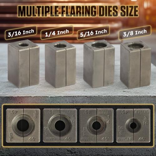 Professional Brake Line Flaring Tool Kit 45 Degree Flare, Single Flare, Bubble Flare, Double Flare for 3/16, 1/4, 5/16, 3/8, Brake Repair Brake Flaring Tools Brake Line and Tubing Flaring Tool