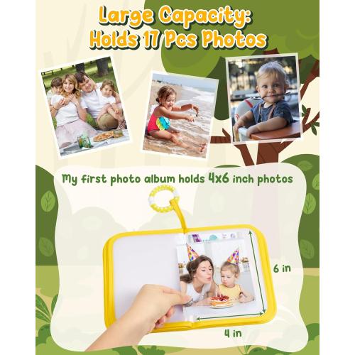 Lilian&Gema Baby's My First Photo Album – Soft Photo Album for Baby with Adorable Design, Holds 17 4x6 Pictures, Perfect Baby Photo Albums for Newborn, Toddler & Kids(Elephant)