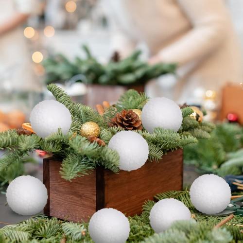 Syhood 20 Pcs Christmas Yarn Pom Poms Balls for DIY Handmade Crafts Fuzzy Pompoms for Christmas DIY Hats Thanksgiving Party Holiday Hanging Home Decorations (White, 2.5 Inch)
