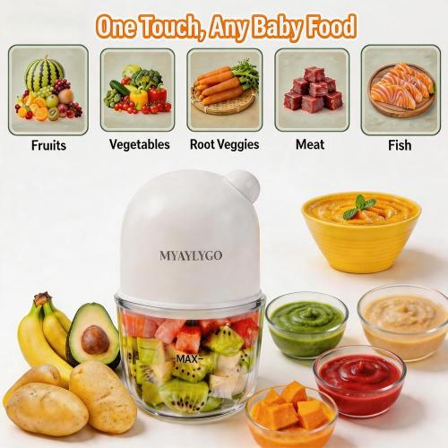 Baby Food Blender, Baby Food Maker & Food Processor, Medium, White