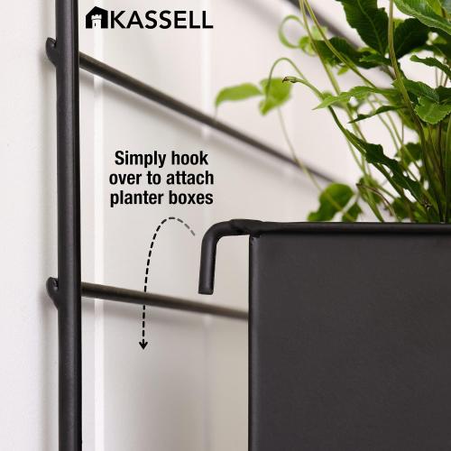 KASSELL Vertical Garden Wall Planter. Wall Mounted for Indoor Outdoor. All Metal Black Vertical Planter with No Assembly Required. Planter for Indoor Plants Flowers, Herbs, Succulents and Plants