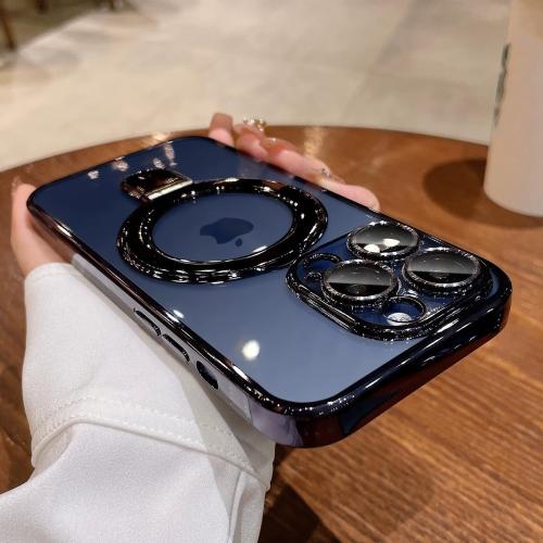 LXK Magnetic Invisible Stand for iPhone 16 Pro Max Case 6.9 Compatible with MagSafe, Military-Grade Protection, with Camera Protector, Clear Scratch-Resistant Back Cover for 16 ProMax,Blue Titanium