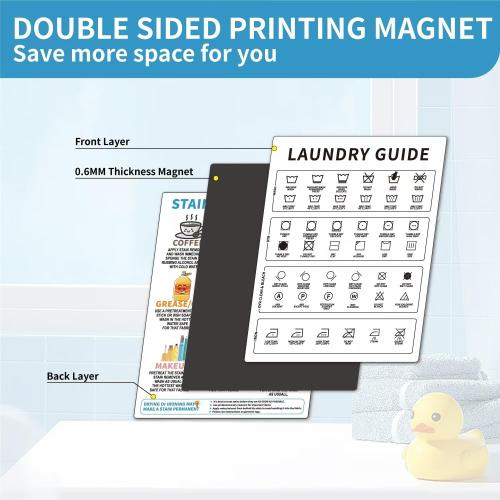 Laundry Symbols Chart,Magnetic Stain Removal Sign | Clothing Care Chart for Laundry Room Decor