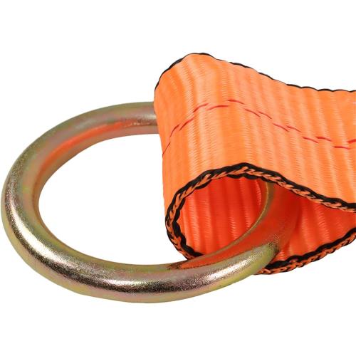 Silscvtt Pro Series Orange Lasso Style Car Tie Down with Snap Hooks 2 Inch x 96 Inch 4 PCS 3,300 lbs Safe Working Load