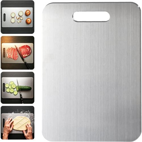 18x12 Titanium Cutting Board, 2025 New Upgrade 100% Pure Titanium Cutting Boards for Kitchen, Hygiene & Durability Non Stick Chopping Board, Double sided Cutting Board, Dishwasher Safe (18 x 12 in)