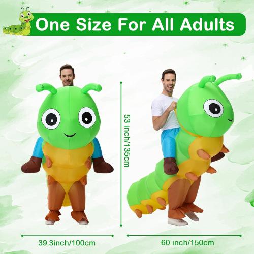 Inflatable Costume For Adults,Inflatable Caterpillar Riding Costume,Halloween Blow up Costume for Women Men Cosplay Parties