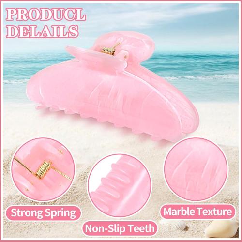 8 Pcs Acrylic Hair Claw Clips Cute Large Non-Slip Acetate Claw Clips Bulk for Thick Thin Hair, Pastel Color French Barrettes Accessories for Women Girls Home Out Headpiece