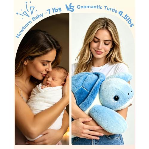 gnomantic Turtle Weighted Stuffed Animals, Plush Pillow for Kids