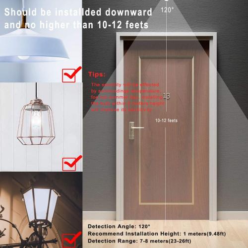 Motion Sensor Light Bulbs Outdoor 4 Packs 13W(100W Equivalent)
