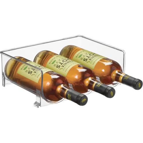 Set of 4 iDesign Stackable 3-Section Bottle Holder for Water, Soda, or Wine Bottles - Clear - Made in USA