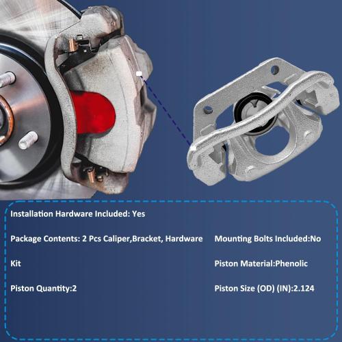2Pcs Disc Brake Calipers Front for Ford Expedition 2010-2020 | Pair Left Right With Bracket,For Ford F-150,For Lincoln Navigator 2010-2021,18B5236, 18B5237, SLB2178, SLB2179