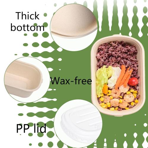 44 Pack 23 oz Compostable Take Out Food Containers with PP Lid, Biodegradable Bagasse Paper Bowls Disposable Cardboard Meal Prep Containers Soup Serving Bowls for Leftovers, Salad