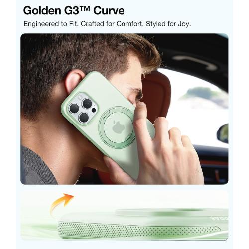 TORRAS 360 Magnetic Stand for iPhone 16 Pro Max Case[Fit for MagSafe][Camera Control Button][Mil-Grade Protection] Slim, Rotatable Kickstand, Translucent Mint Green 6.9, Ostand OFitness Series