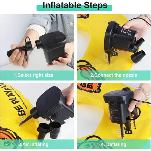 Electric Air Pump - Quick-Fill Portable AC110-120V Pump for Inflatables, Mattresses, Cushions, Pool Floats & More