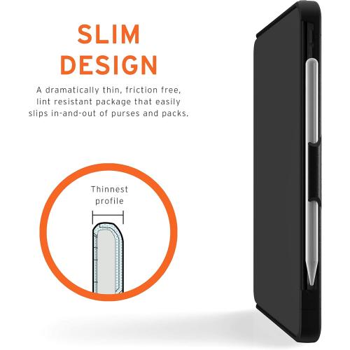URBAN ARMOR GEAR UAG iPad Pro 12.9-inch (4th Gen, 2020) Case Slim Heavy-Duty Tough Military Drop Tested Rugged Protective Cover with Apple Pencil Holder (Requires Smart Keyboard Folio), Scout Black
