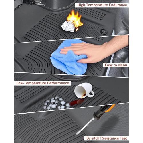 Icyhaws® Floor Mats for Mercedes Benz Sprinter 2500/3500 2019-2025 With 1st Row Bucket Seats, All-Weather TPE Rubber Car Mats, Driver & Passenger Floor Liners Accessories for Sprinter Cargo Van Models