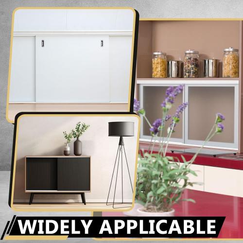 Landical 2 Sets 4 ft Long Plastic Sliding Cabinet Door Track Hardware Set for 1/2 Thick Panels Glass Window Cabinet Door Track for Sliding Closet Doors, Easy Quick Installation