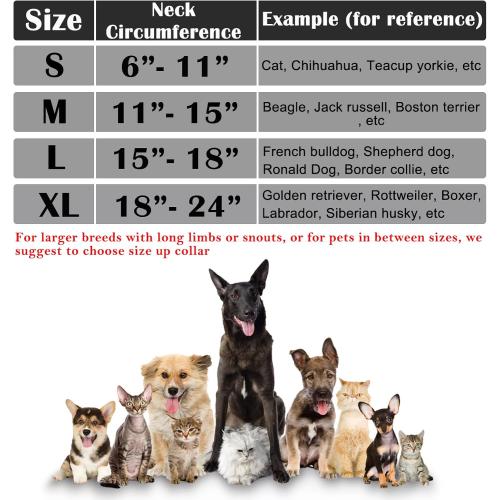 Katoggy Inflatable Cone Collar for Surgery, Soft Adjustable Blow Up Donut E-Collar for Small Medium Large Dogs and Cats