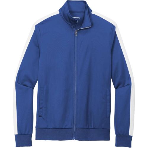 Size M SPORT-TEK Unisex Tricot Sleeve Stripe Track Jacket