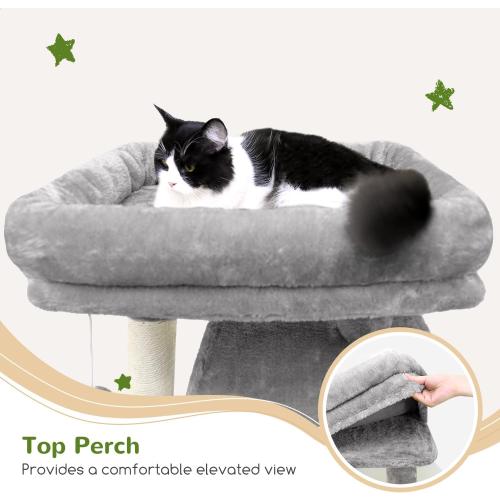 Globlazer Heavy Duty Cat Tree, 70 inch Sturdy Cat Tree for Indoor Cats Extra Large Cat Tower with Scratching Post, Hammock, Cat Condo for Adult Cats Kittens, F70 Pro, Light Grey ‼️light use‼️