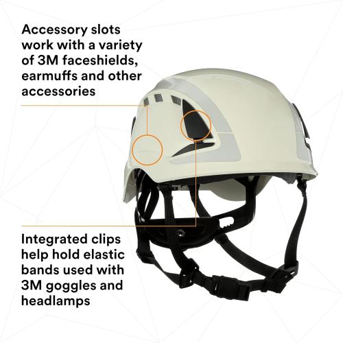 3M SecureFit Safety Helmet with 6 Point Suspension System and Chin Strap, for Construction and Heavy Infrastructure and Working at Height