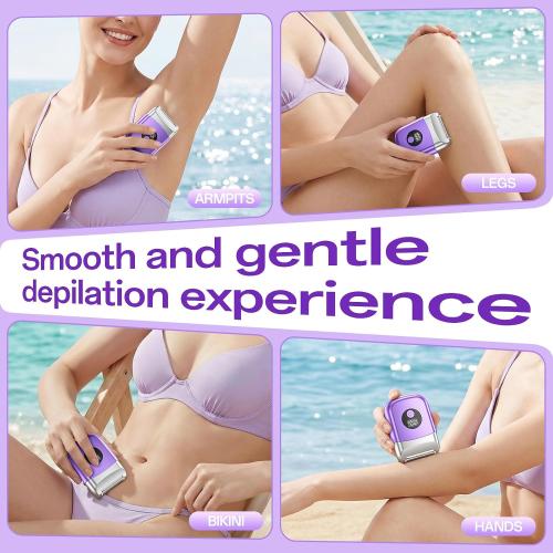 Cordless Electric Razors for Women, Travel Electric Shaver with LED Display, Rechargeable Body Trimmer Shaver for Private Area, Face Underarms Bikini,Lips,arms, Legs (Purple)